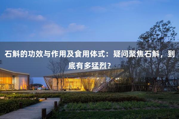 石斛的功效与作用及食用体式：疑问聚焦石斛，到底有多猛烈？