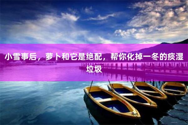 小雪事后，萝卜和它是绝配，帮你化掉一冬的痰湿垃圾