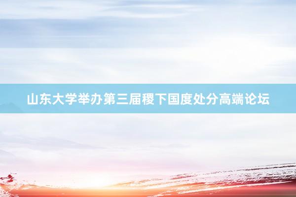 山东大学举办第三届稷下国度处分高端论坛